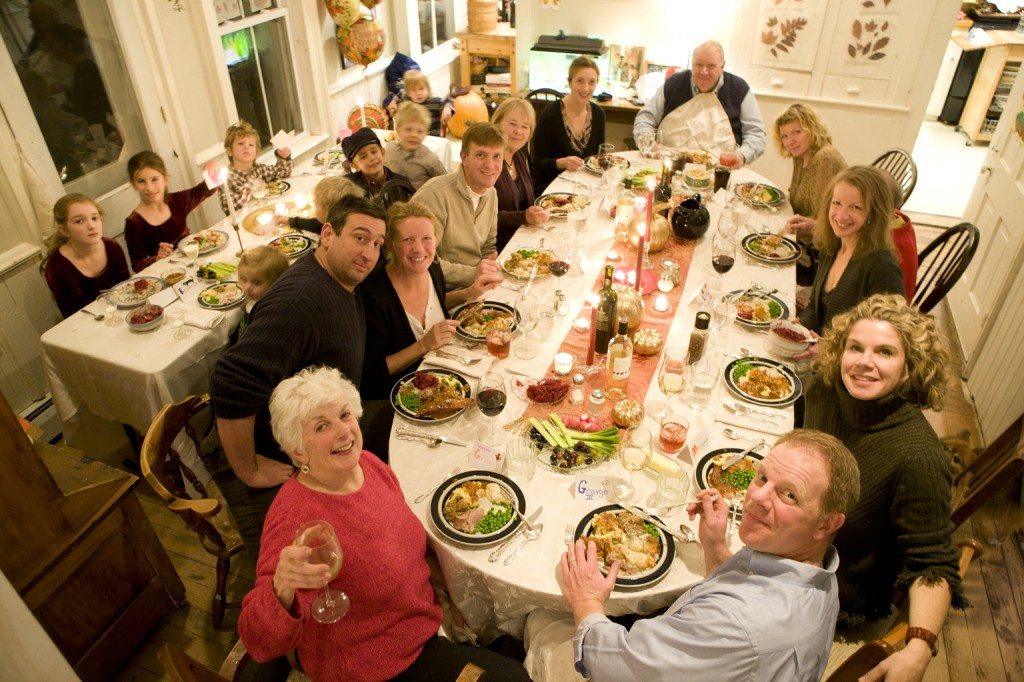 Family Thanksgiving Dinner Table