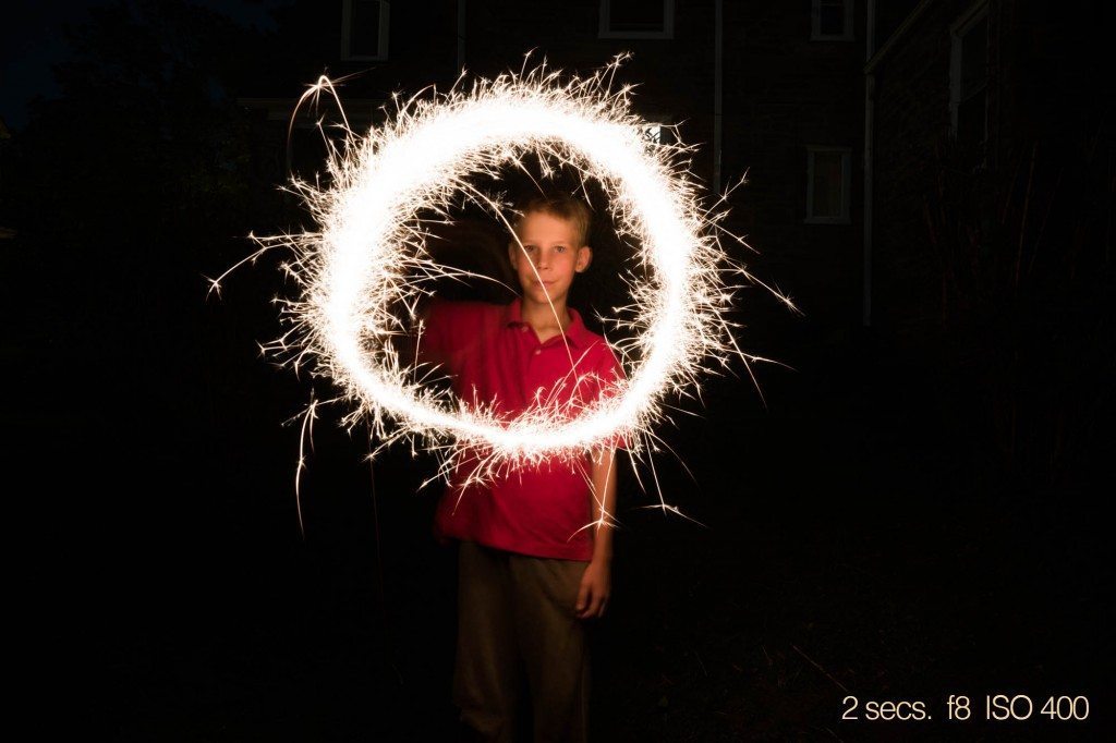 slow shutter speed photography sparklers