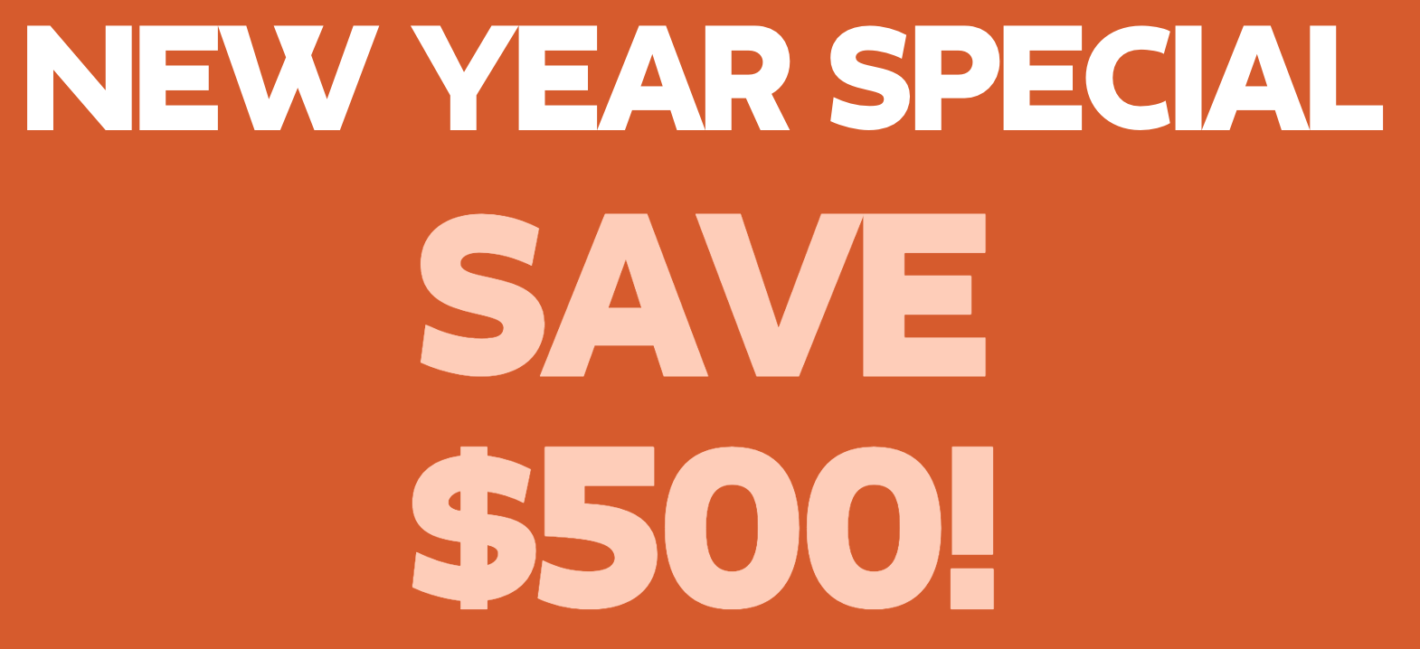 New Year Special SAVE $500